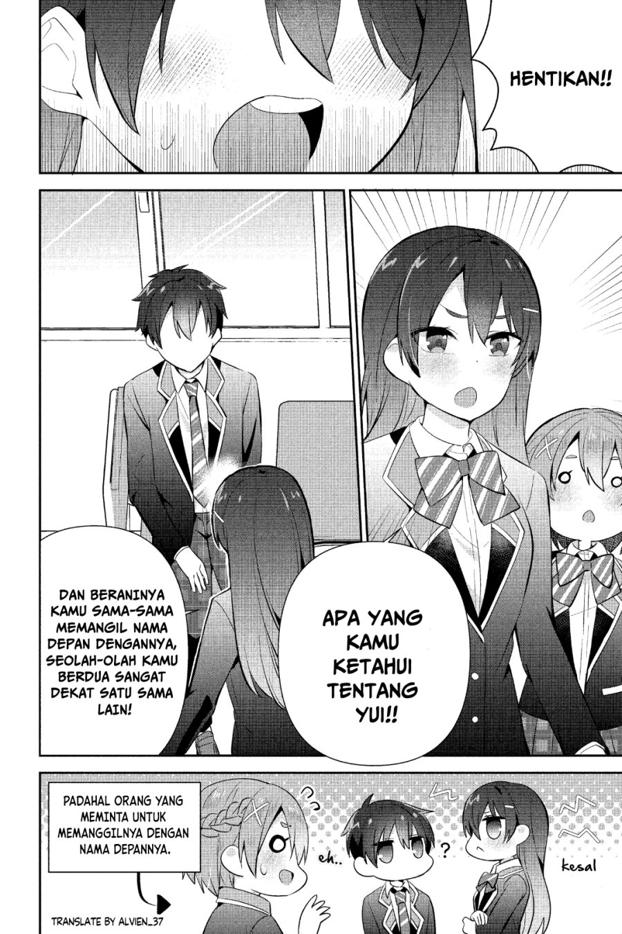 The Cute Girl Sitting Next to Me Is Trying to Make Me Fall in Love With Her as a Way to Ridicule Me Chapter 11 Bahasa Indonesia